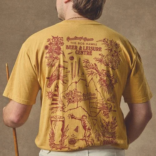 Beer & Leisure Greetings Mustard Tee