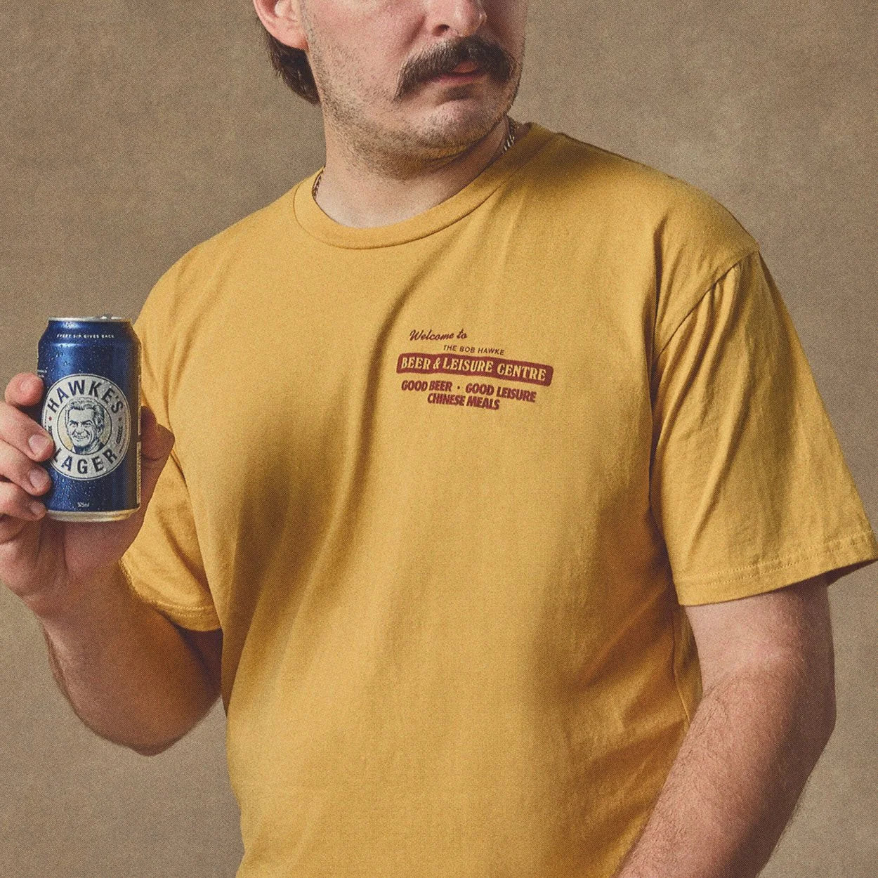 Beer & Leisure Greetings Mustard Tee
