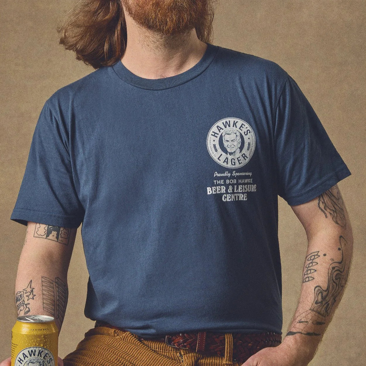 Hawke's Brewing Australia's National Lager Navy T-Shirt